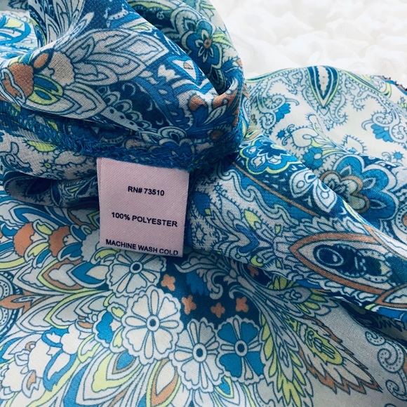 Ivy Jane | Hi-Lo Paisley Sheer Top | Sz M - Picture 4 of 7